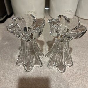 Set of crystal candle holders